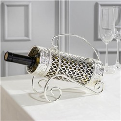 Подставка под бутылку, 24×9.5×21, металл, хромированная