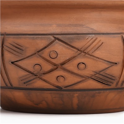 Жаровня Кунгурская керамика «Молочение», 3 л, керамика, коричневая