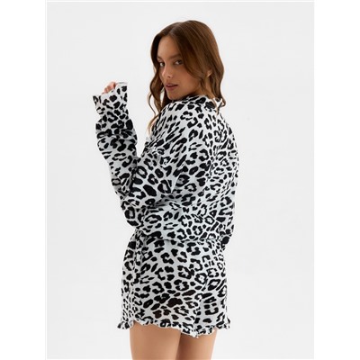 Пижама женская (рубашка, шорты) KAFTAN «Муслин: leopard», размер 44-46