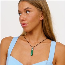 Кулон со шнурком из натурального камня горный Малахит, 1048, арт.218.224