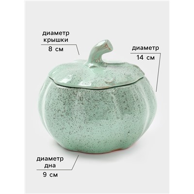 Горшок для запекания Борисовская керамика «Гармония», 600 мл, зелёный