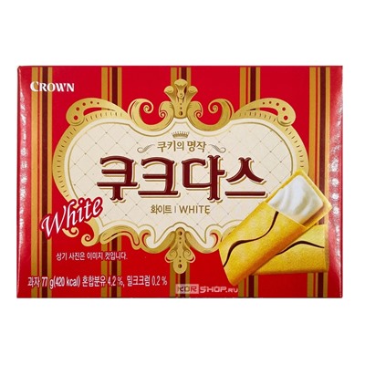 Вафли с молочным кремом Couque D`Asse Crown, Корея, 77 г Акция