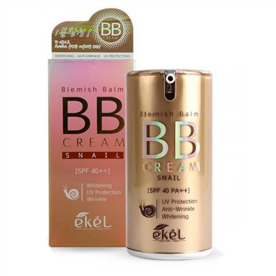 526792 Ekel BB крем с экстрактом улитки для лица / BB Snail Cream SPF 21 Whitening Anti-Wrinkle Sun Protector 50+/PA (Pump), 50 мл УЦЕНКА