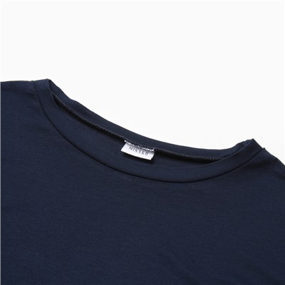 Лонгслив женский MINAKU: Casual Collection, тёмно-синий, размер 46