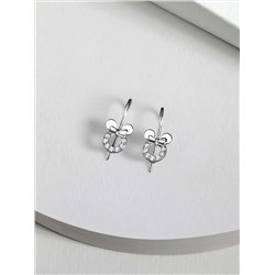Серьги детские из серебра с фианитами родированные 925 пробы 5026р200