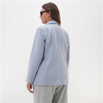 Пиджак женский двубортный MIST plus-size, размер 52, серый