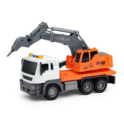 Машина "СтройМощь" 1:16 (свет, звук) в коробке (цвет оранжевый)