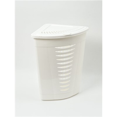 УЦЕНКА Корзина для белья с крышкой 45 л 38×38×56 см угловая, цвет белый