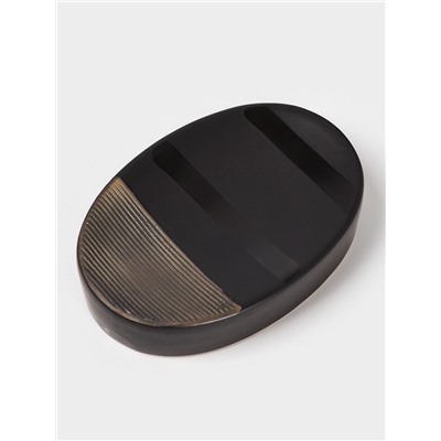 Аксессуары для ванной Доляна «Классика», 4 предмета: дозатор 300 мл, мыльница, 2 стакана, чёрные