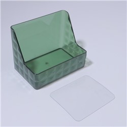 Органайзер для хранения «GREEN», навесной, 1 секция, с клеевой основой, 11.8×7.8×9 см, полупрозрачный, зелёный