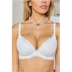 Бюстгальтер кружевной HoneyFormat 8038 с формованной чашей (Белый)