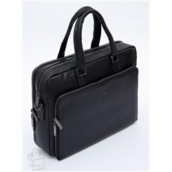 Портфель мужской кожаный 68001 black Fuzhiniao в Новосибирске