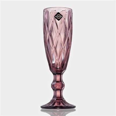 Бокалы для шампанского Magistro «Круиз», 160 мл, 7×20 см, стекло, набор 6 шт., розовые