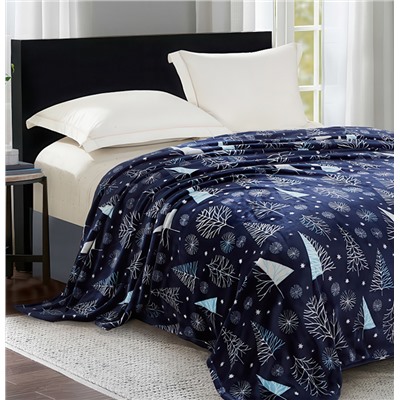 Плед Велсофт набивной - Снежинка