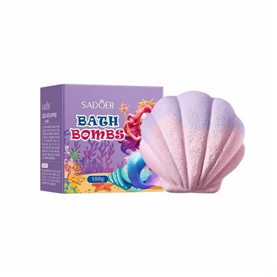 SADOER Бомбочка для ванны ароматическая  "Ракушка" фиолетовая, 120гр