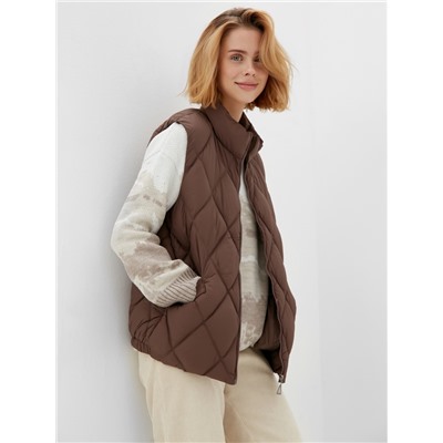 Жилет женский демисезонный на молнии Collorista, кофейный, размер 42