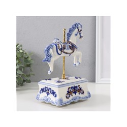 Сувенир музыкальный механический «Фигурка. Карусельная лошадка», керамика, 9.8×13×21.5 см