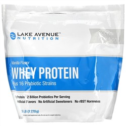 Lake Avenue Nutrition, Сывороточный протеин и пробиотики, ванильный вкус, 2270 г (5 фунтов)
