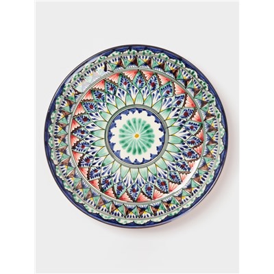 Ляган узбекский Риштанская Керамика «Узоры», d=25 см, синий