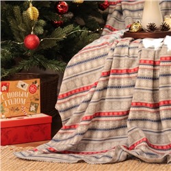 Плед новогодний Экономь и Я «Новогодний узор» 150×130 см, пл.160 г/м², 100% п/э