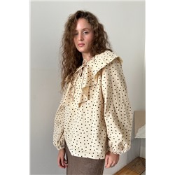 Блузка женская  DREAM072/04/Бежевый, черный