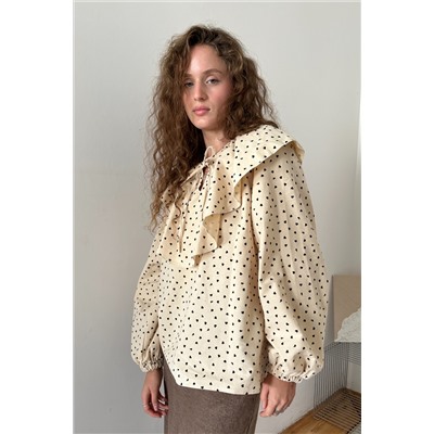 Блузка женская  DREAM072/04/Бежевый, черный