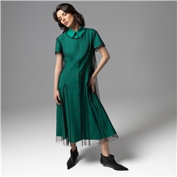 Платье-рубашка с накидкой из сетки, Стильное самообладание (2 в 1)