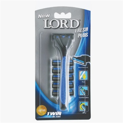 Станок для бритья Lord Fresh Plus с 2 лезвиями (+5 кассет) крепление типа Слалом