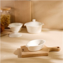 Форма для выпечки из жаропрочной керамики SL Home «Санторини», 300 мл, 16×9.7×4.5 см, цвет белый