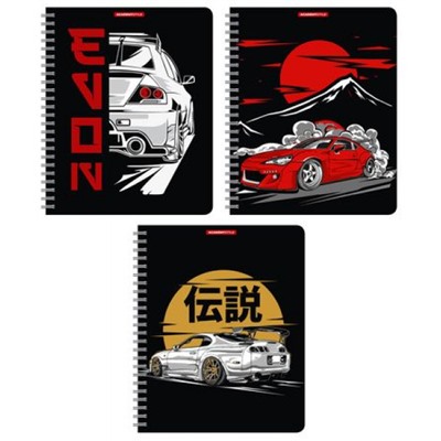 Тетрадь  96л клетка на спирали пластиковая обложка "Drive" 14610/3 Academy style