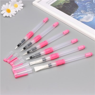 Набор кистей для туши и краски набор 6 шт., размер 0.3; 0.4; 0.5; 1; 1.5 см 18 см