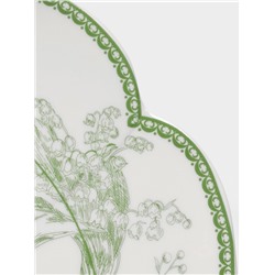 Тарелка обеденная WY Bloomware. d=27 см, фарфор, белая, зелёная