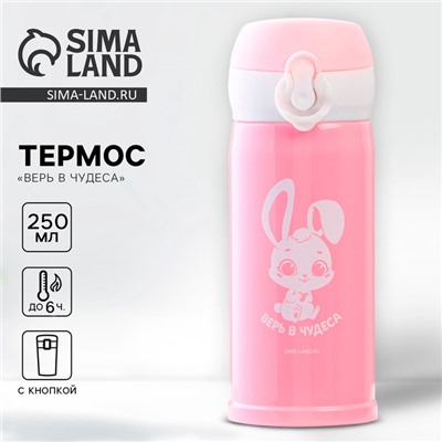Термос «Верь в чудеса», 250 мл, время сохранения тепла 6-8 ч