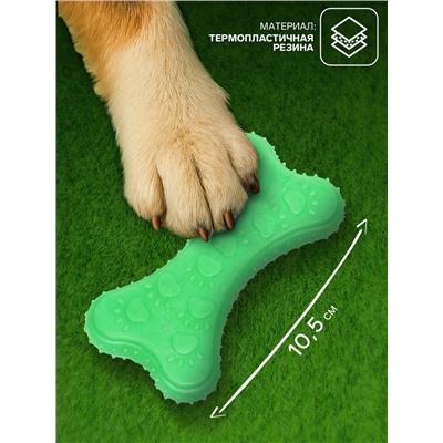 Жевательная игрушка для собак «Собачье удовольствие», 10.5 см, суперпрочная, зелёная