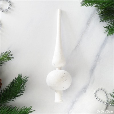 Верхушка на елку Пика 25 см белая / ZAF210142 /уп 100/320/