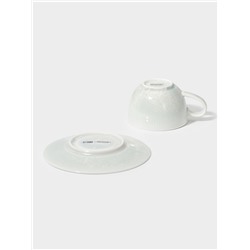 Чайная пара Magistro Willow, 2 предмета: блюдце 15.5×2.1 см, чашка 220 мл, фарфор, голубая