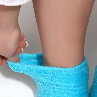 Напяточники для педикюра, увлажняющие, махровые, с силиконовой вкладкой, один размер, голубые