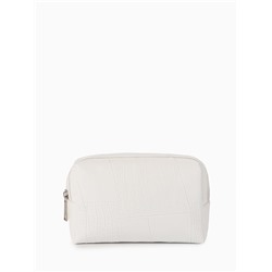 Косметичка ONE COLOR, на молнии, искусственная кожа, белая