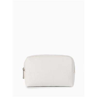 Косметичка ONE COLOR, на молнии, искусственная кожа, белая