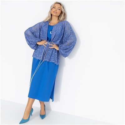 Двойка с кружевным кардиганом, Цвет нежности (blue, 2 в 1)