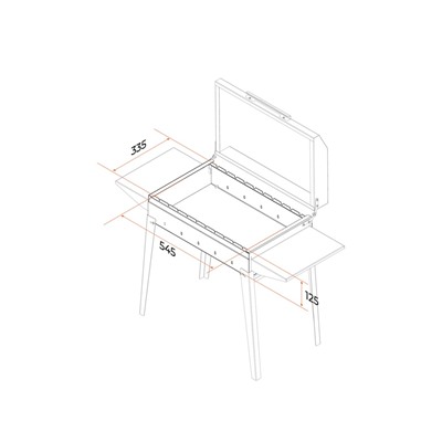 Мангал «Классика 600К», 100.2×38×69 см, 2 мм, складные ножки, боковые полки, крышка