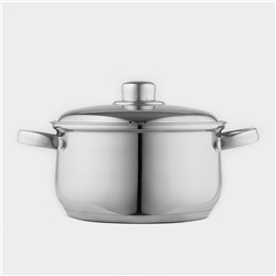 Кастрюля Катунь «Гретта», 3.4 л, d=20 см, капсульное дно, индукция, нержавеющая сталь