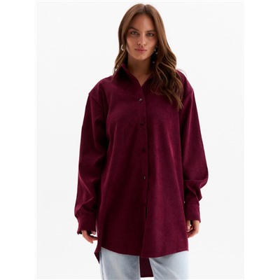 Рубашка женская MINAKU: Velvet Collection, размер 46, бордовый