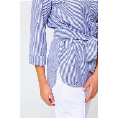 Рубашка с запахом на завязках 107BLU