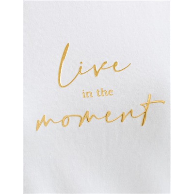 Свободная футболка с принтом из премиального хлопка с эластаном