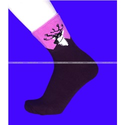 МИНИBS термоноски женские внутри махра Олени со слабой резинкой арт. 1680