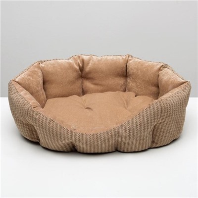 Лежанка для животных, 65×50×21 см, мебельная ткань, холлофайбер, цвет МИКС