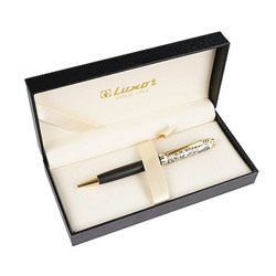 Ручка автоматическая шариковая металлическая поворотная гравировка "KONARK" 0.7мм синяя,черный/золото подарочная упак. 210171 Luxor