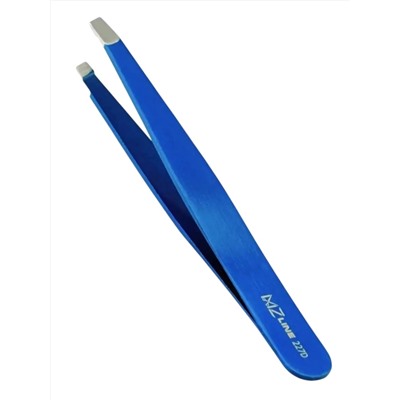 Mertz Пинцет косметический для коррекции бровей скошенный / 227-D, синий, 9 см 236