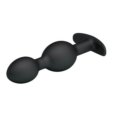Чёрные анальные шарики из силикона - 12,5 см.